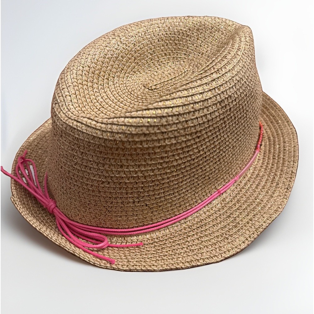 Lilly Pulitzer For Target Kids Girls Fedora Sunhat Shimmer Pink Tie